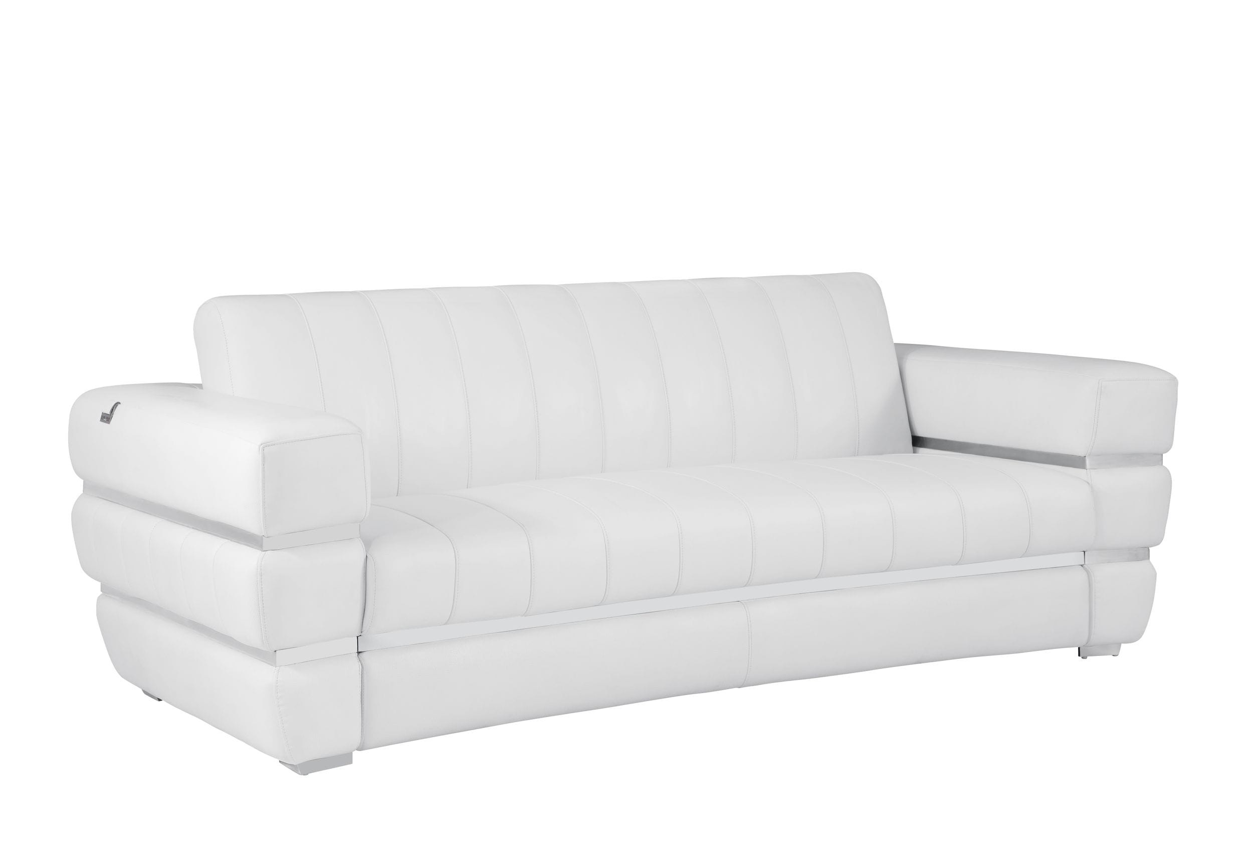 GUF 904 Sofa with Loveseat - White, Genuine Leather