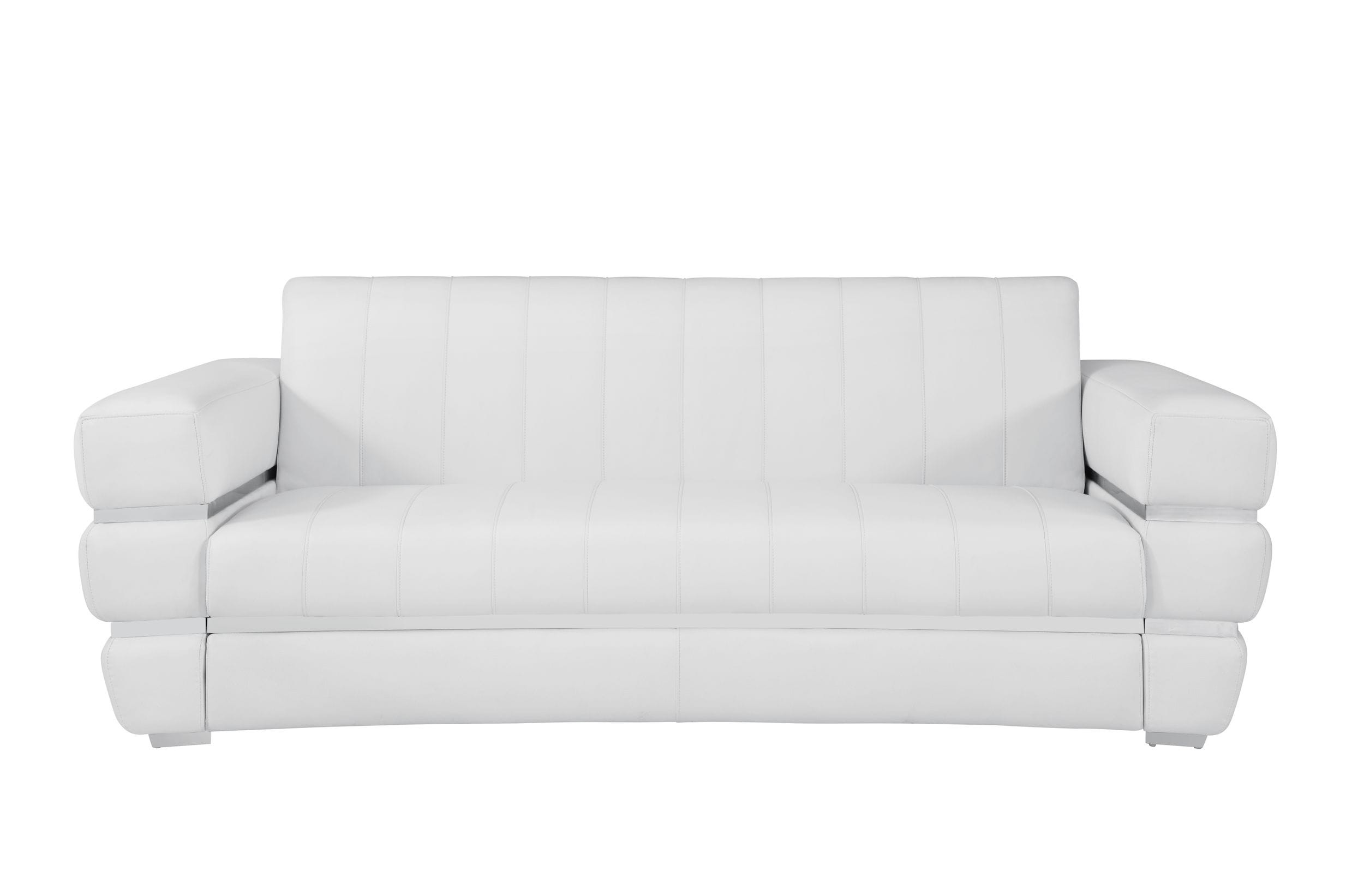 GUF 904 Sofa with Loveseat - White, Genuine Leather