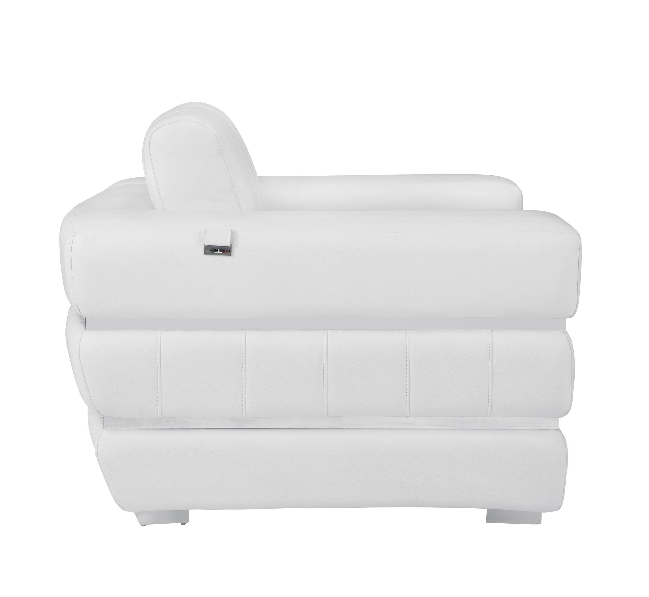 GUF 904 Sofa with Loveseat - White, Genuine Leather