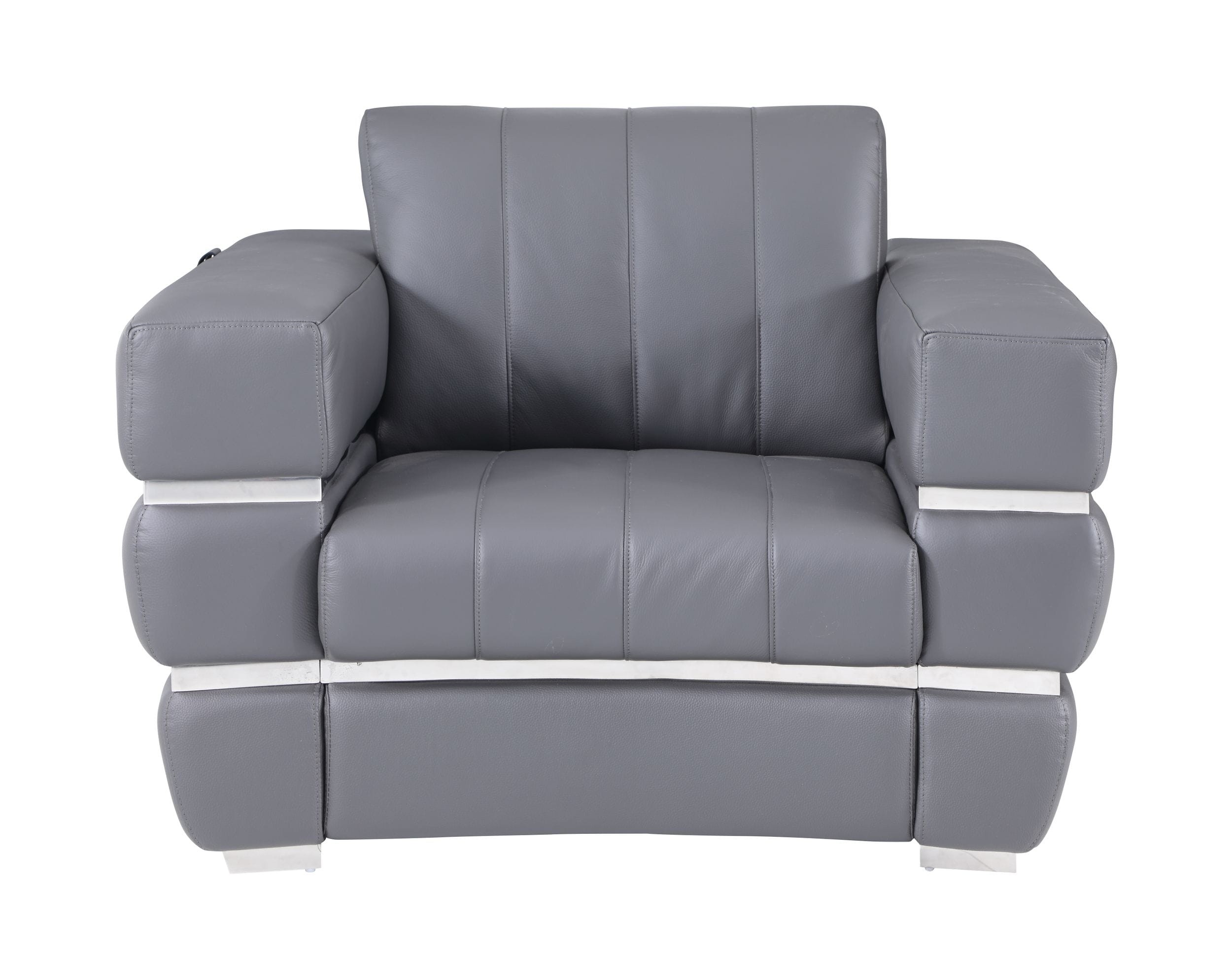 GUF 904 Sofa Set - Dark Gray, Genuine Leather
