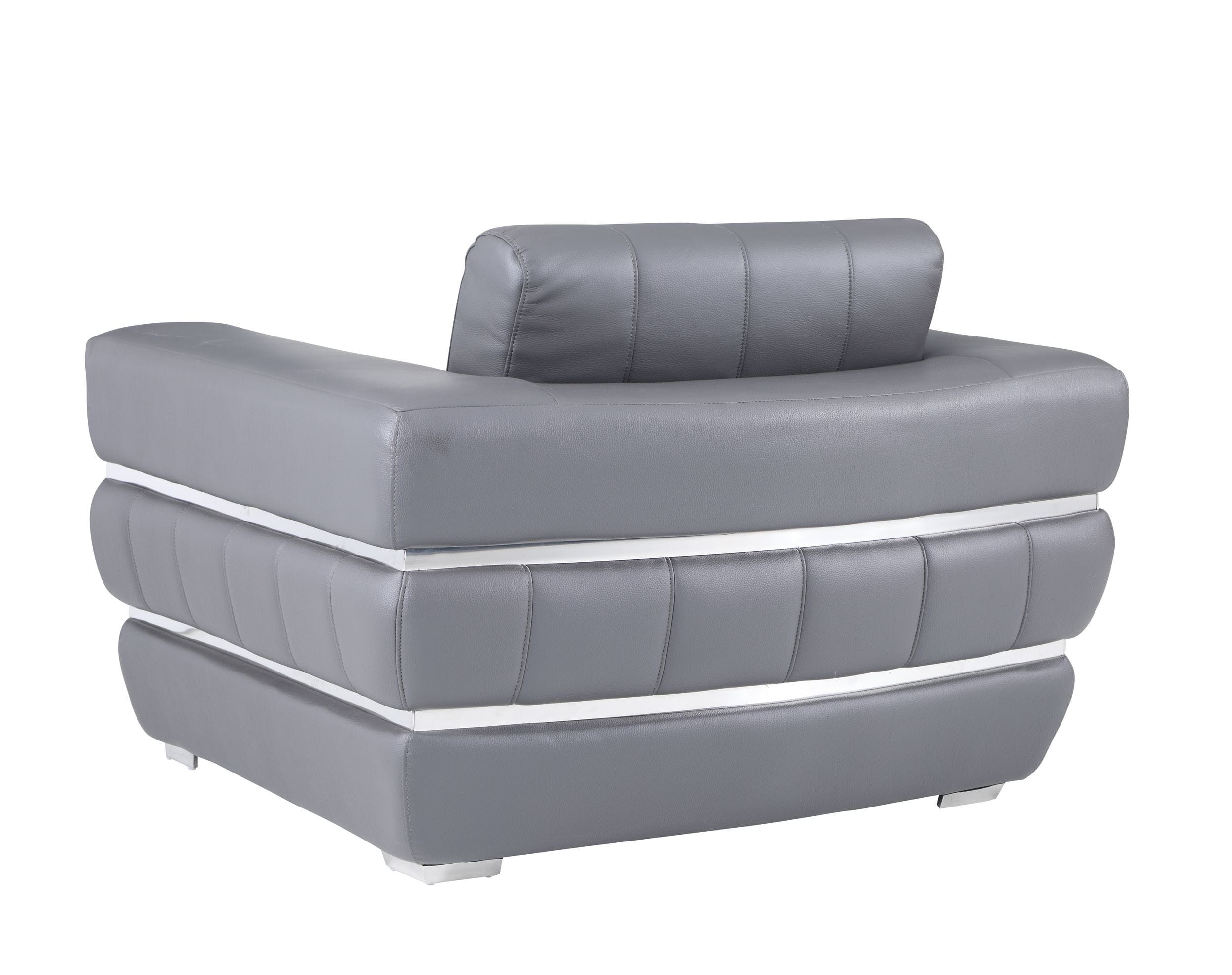 GUF 904 Sofa Set - Dark Gray, Genuine Leather