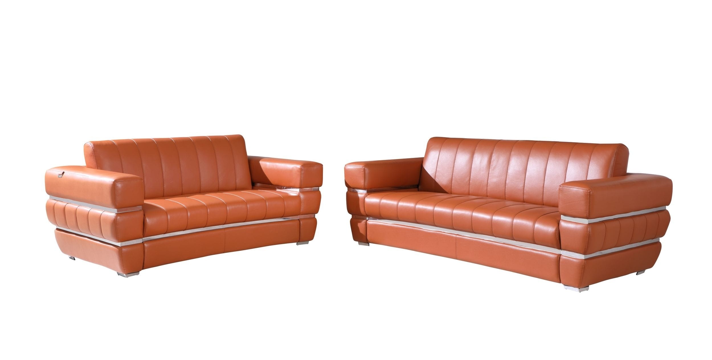 GUF 904 Sofa with Loveseat - Camel, Genuine Leather