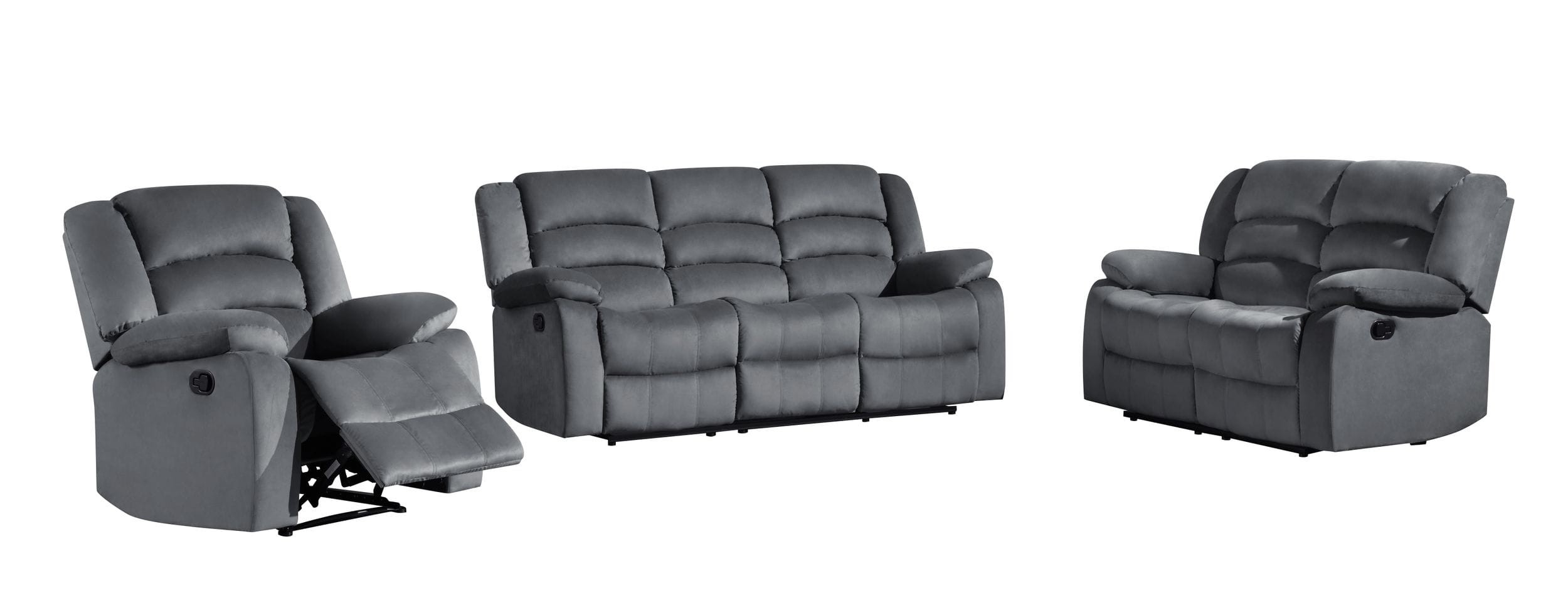 GUF 9824 Sofa Set - Gray, Microfiber