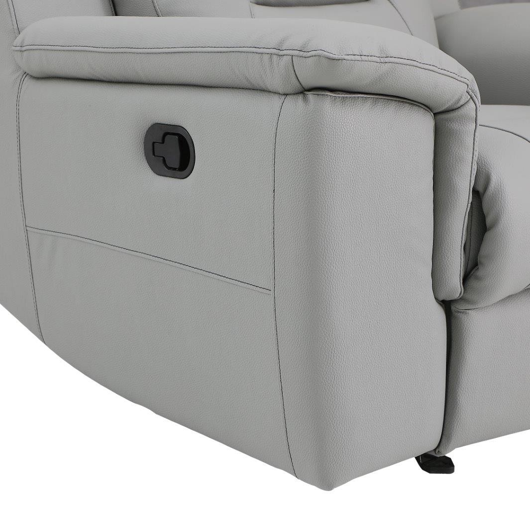 GUF 9408 Loveseat - Gray, Leather Gel/Match