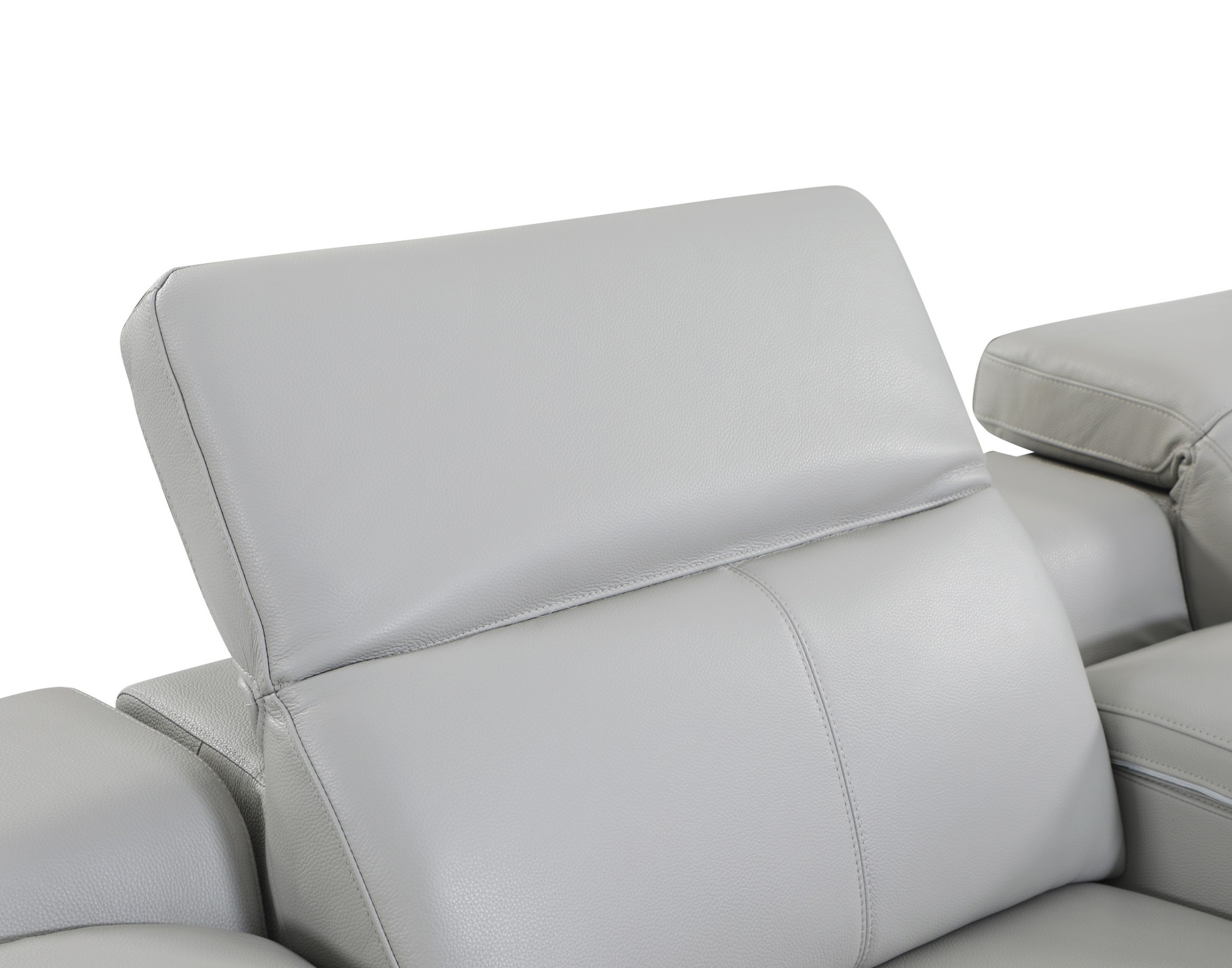 GUF 9762 3 Power Reclining 6pc Sectional with 1 Console - Gray, Genuine Italian Leather