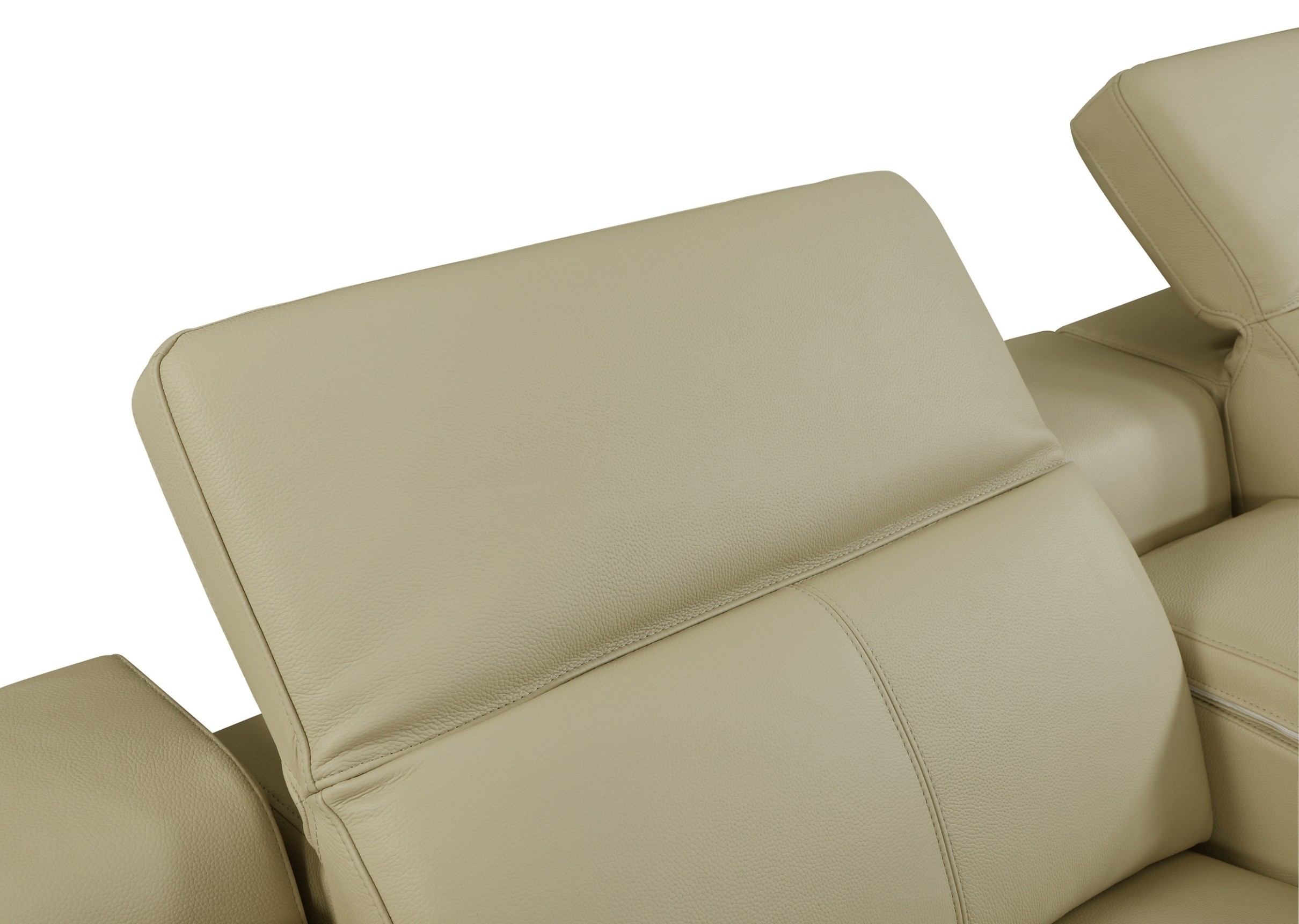 GUF 9762 3 Power Reclining 6pc Sectional with 1 Console - Beige, Genuine Italian Leather