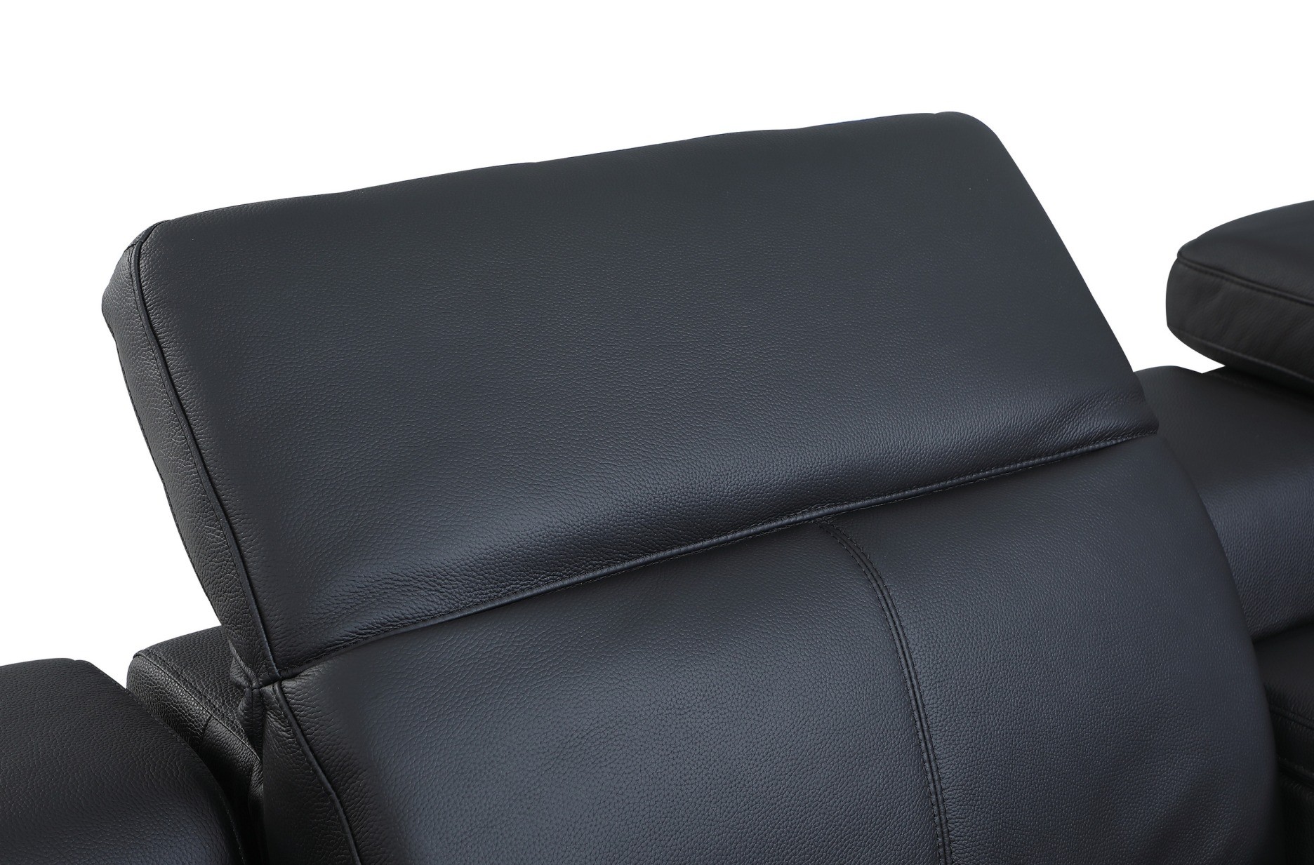 GUF 9762 3 Power Reclining 6pc Sectional with 1 Console - Black, Genuine Italian Leather