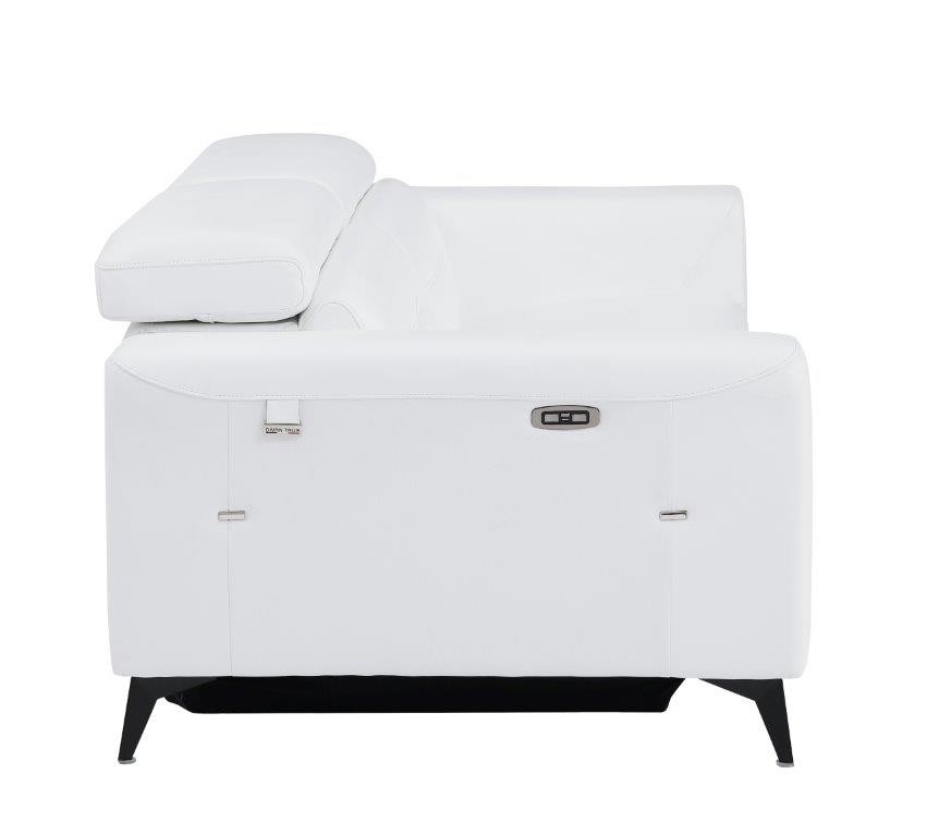 GUF 989 Power Reclining Sofa - White, Genuine Italian Leather