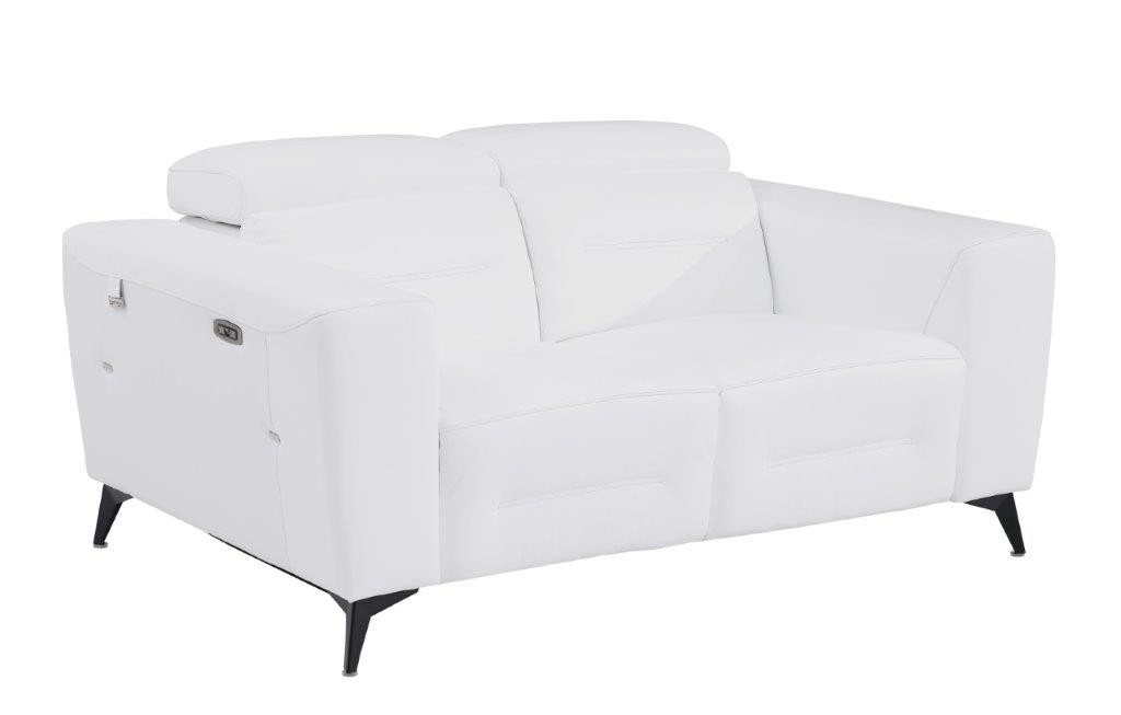 GUF 989 Power Reclining Sofa Set - White, Genuine Italian Leather