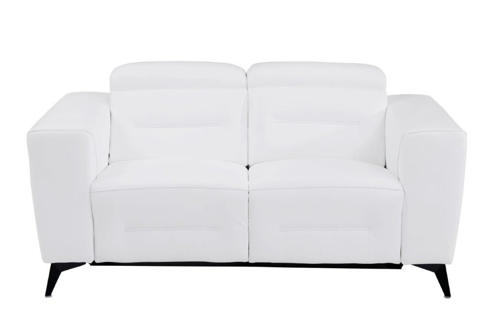 GUF 989 Power Reclining Sofa with Loveseat - White, Genuine Italian Leather
