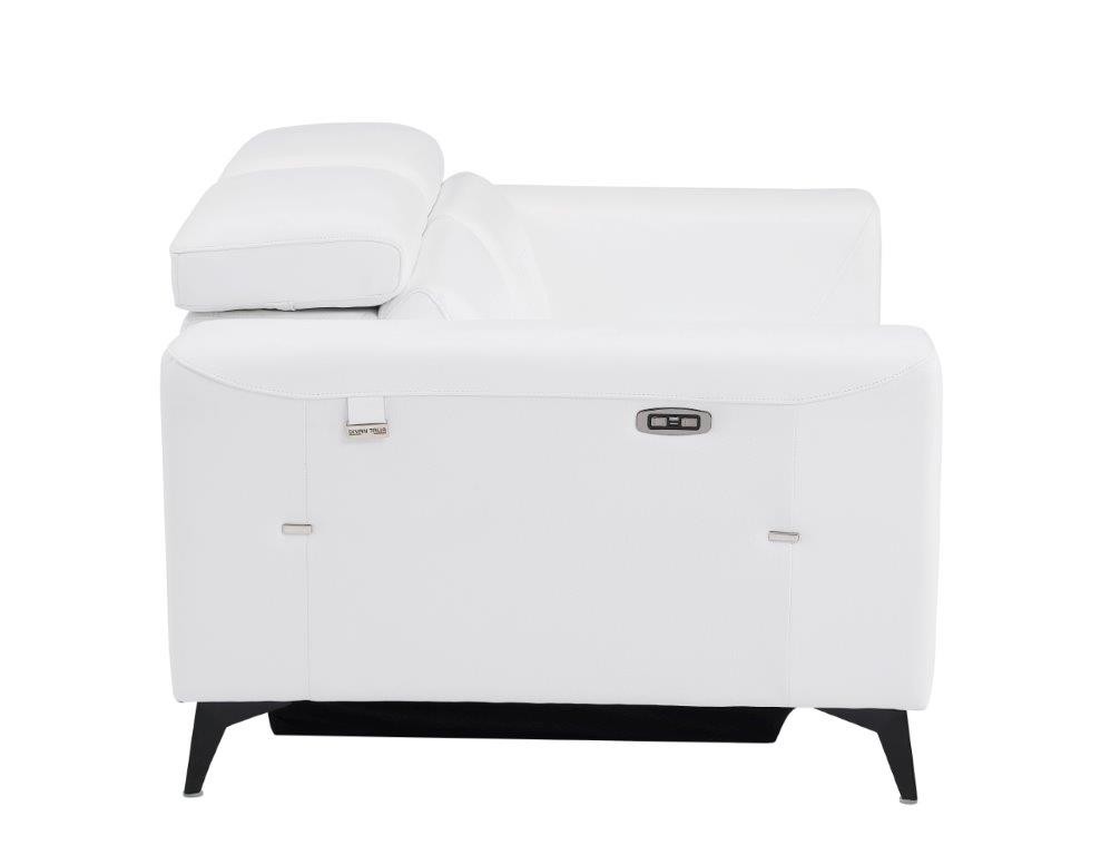 GUF 989 Power Reclining Sofa with Loveseat - White, Genuine Italian Leather