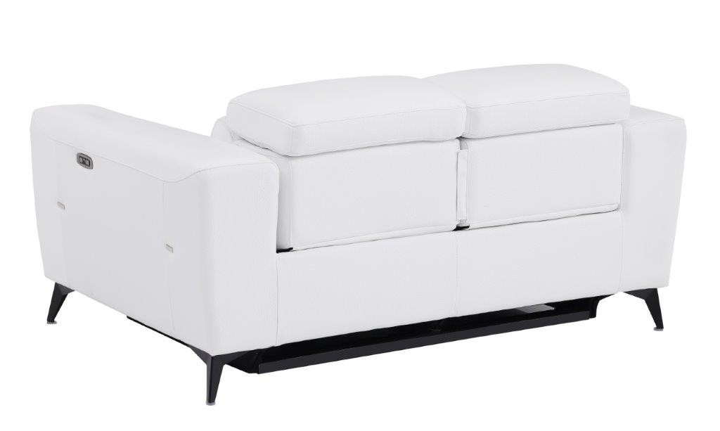 GUF 989 Power Reclining Sofa with Loveseat - White, Genuine Italian Leather