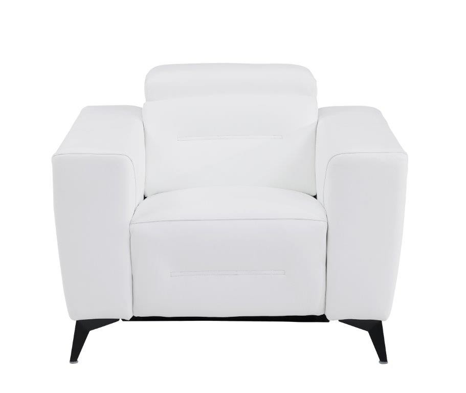 GUF 989 Reclining Chair - White, Genuine Italian Leather