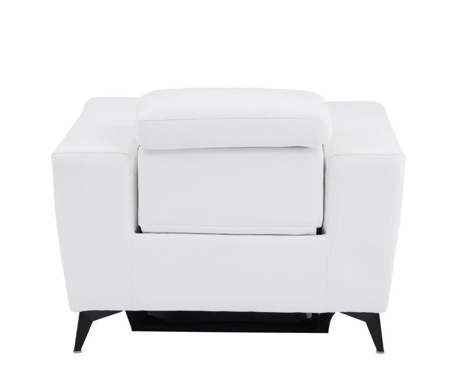 GUF 989 Reclining Chair - White, Genuine Italian Leather