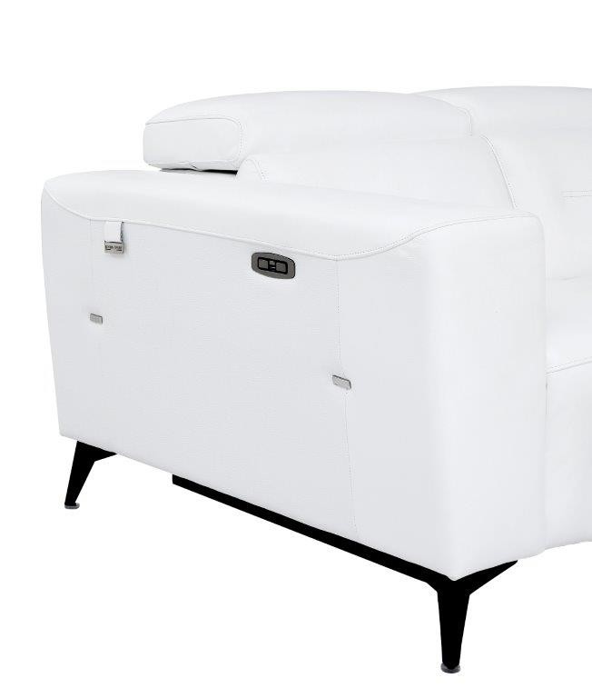 GUF 989 Power Reclining Sofa - White, Genuine Italian Leather