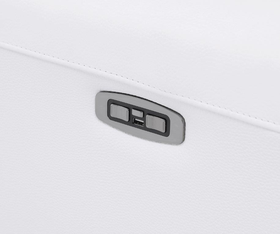 GUF 989 Power Reclining Sofa - White, Genuine Italian Leather