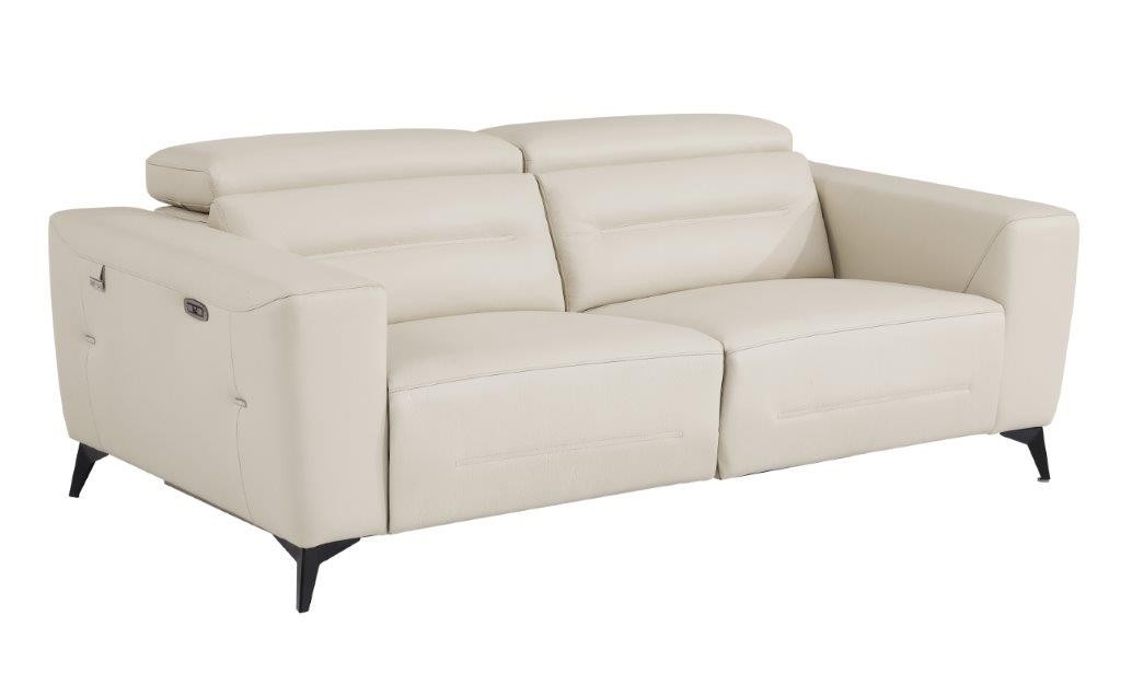 GUF 989 Reclining Sofa with Loveseat - Beige, Genuine Italian Leather