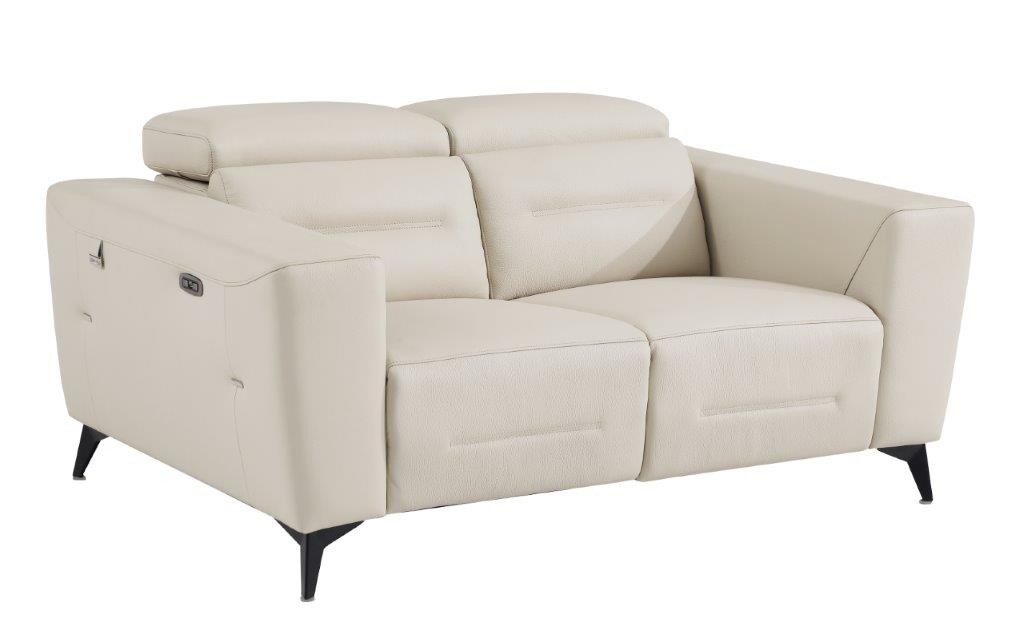 GUF 989 Reclining Sofa with Loveseat - Beige, Genuine Italian Leather