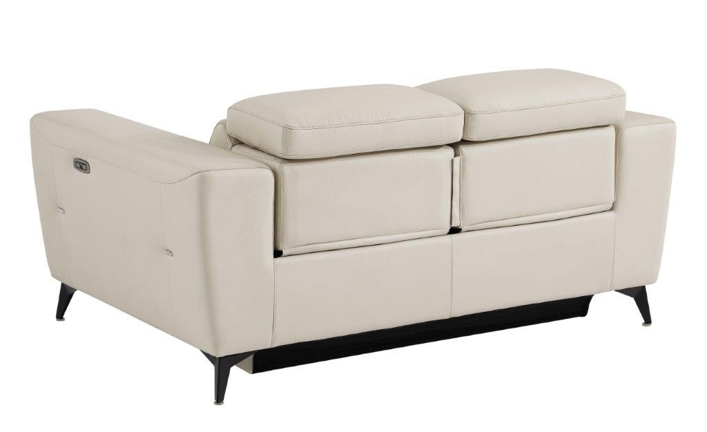 GUF 989 Power Reclining Loveseat - Beige, Leather