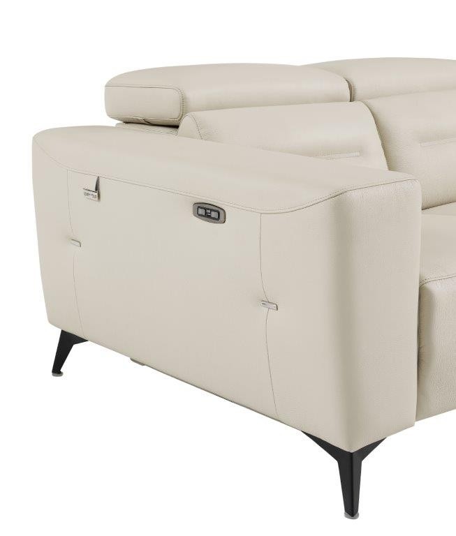GUF 989 Power Reclining Sofa - Beige, Genuine Italian Leather