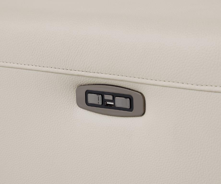 GUF 989 Power Reclining Sofa - Beige, Genuine Italian Leather