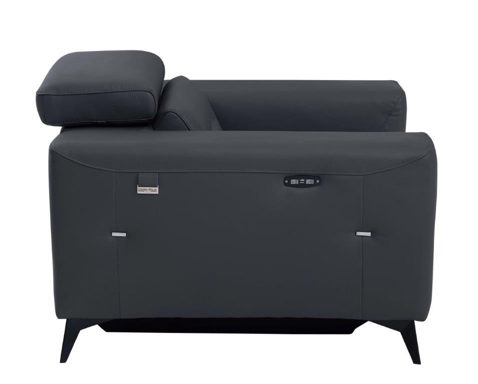 GUF 989 Power Reclining Chair - Dark Gray, Leather