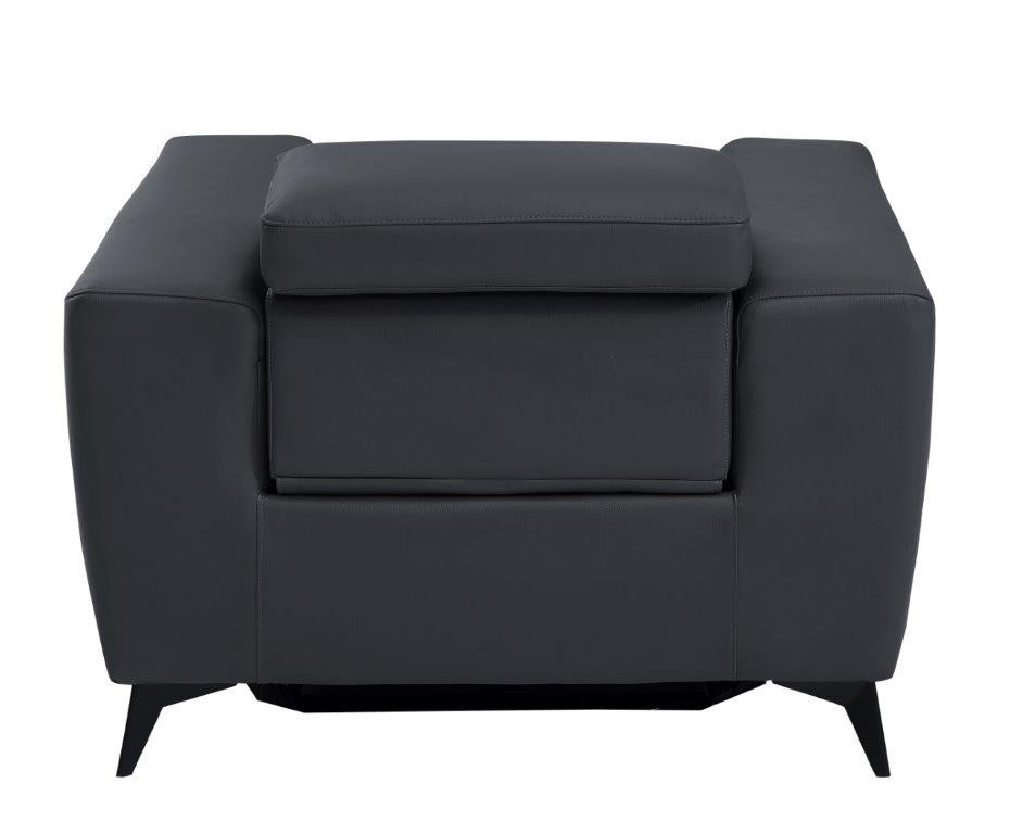 GUF 989 Power Reclining Sofa Set - Dark Gray, Leather