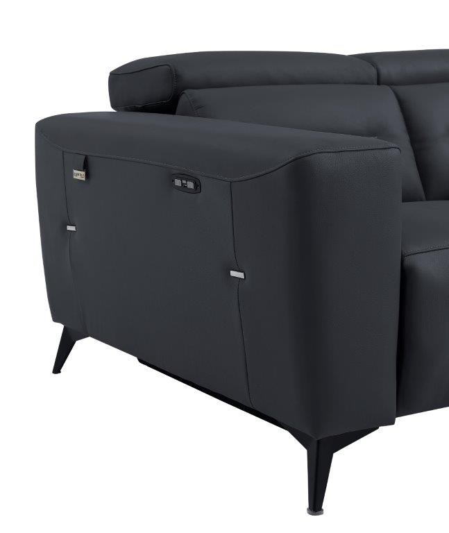 GUF 989 Power Reclining Chair - Dark Gray, Leather