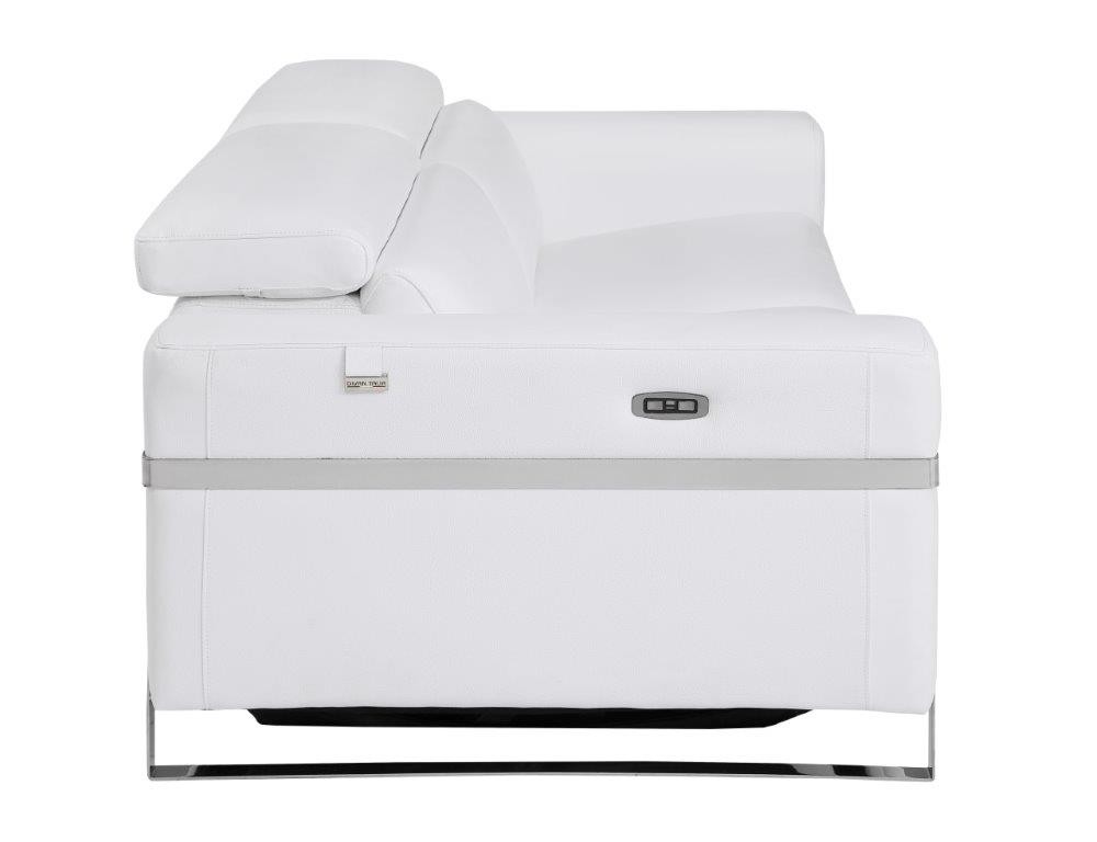 GUF 990 Power Reclining Loveseat - White, Genuine Italian Leather