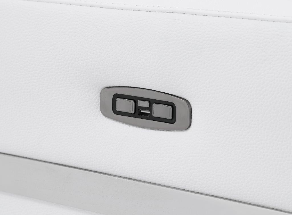 GUF 990 Power Reclining Sofa - White, Genuine Italian Leather