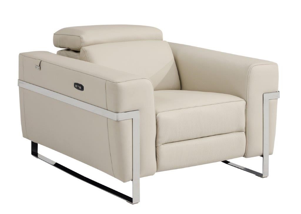 GUF 990 Power Reclining Sofa Set - Beige, Genuine Italian Leather