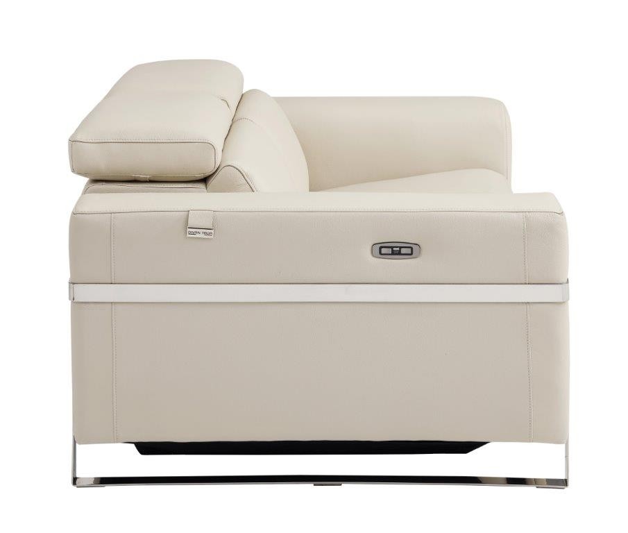 GUF 990 Power Reclining Sofa Set - Beige, Genuine Italian Leather