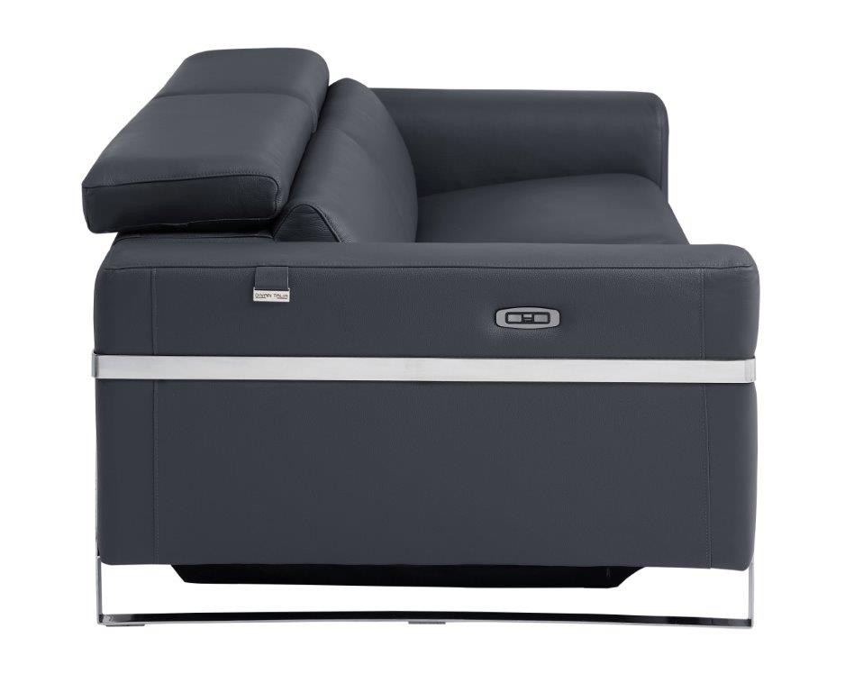 GUF 990 Reclining Sofa with Loveseat - Dark Gray, Leather
