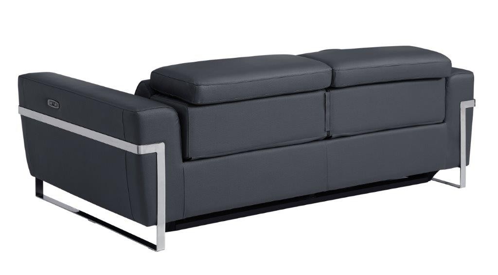 GUF 990 Reclining Sofa with Loveseat - Dark Gray, Leather