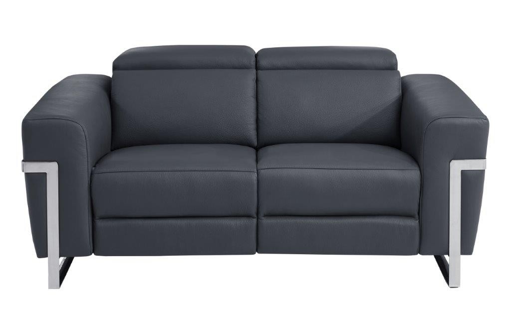 GUF 990 Power Reclining Loveseat - Dark Gray, Genuine Italian Leather
