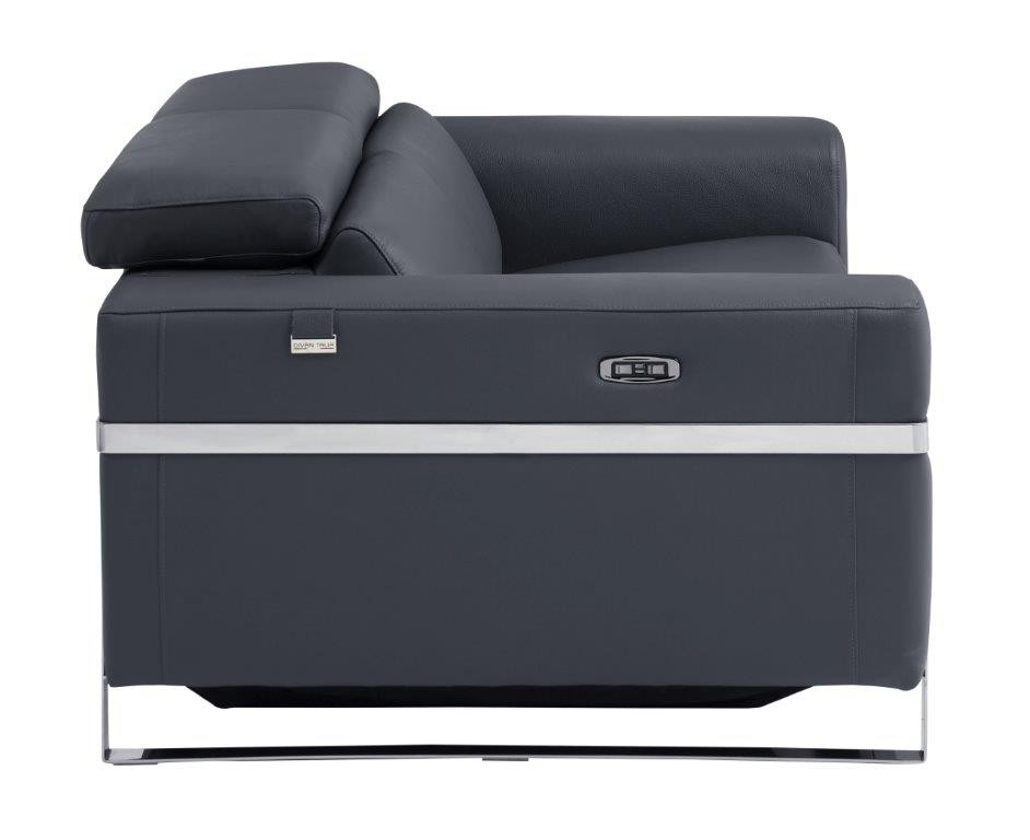GUF 990 Power Reclining Loveseat - Dark Gray, Genuine Italian Leather
