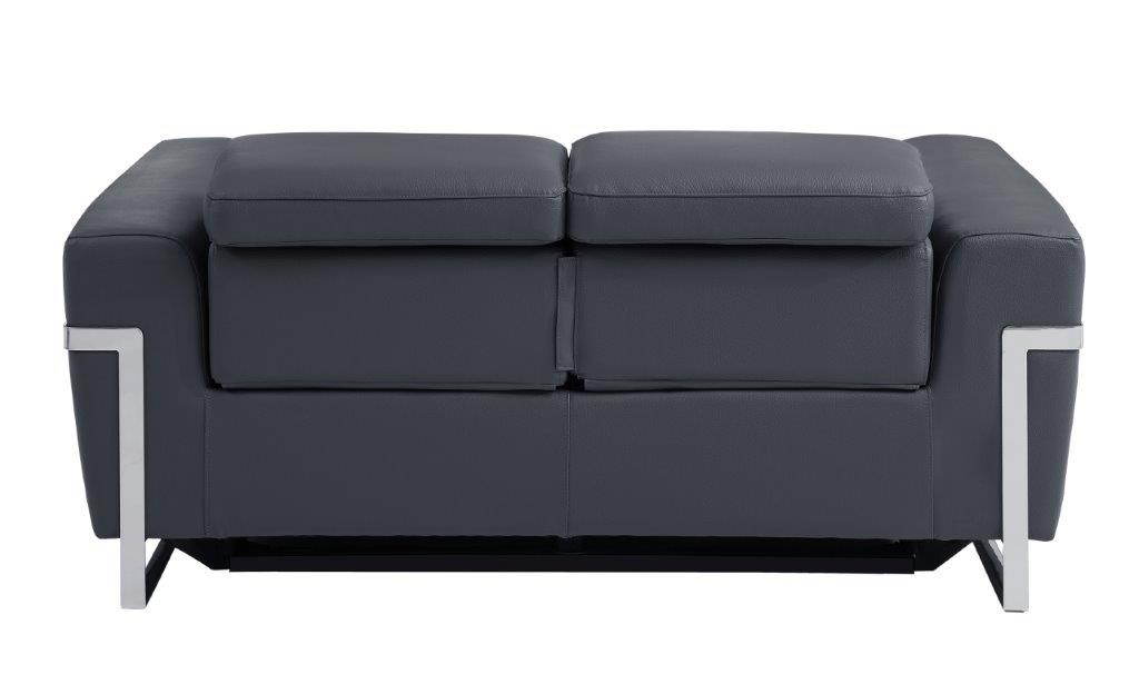 GUF 990 Power Reclining Loveseat - Dark Gray, Genuine Italian Leather