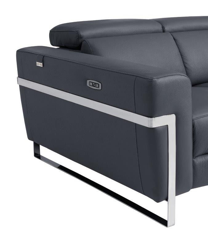 GUF 990 Power Reclining Loveseat - Dark Gray, Genuine Italian Leather