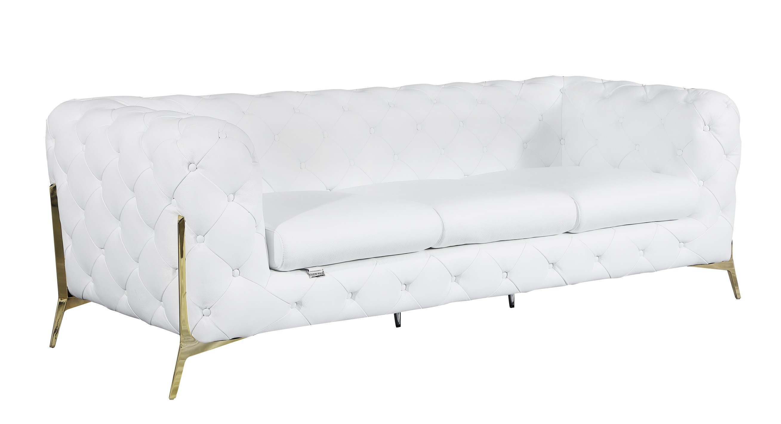 GUF 970 Sofa with Loveseat - White, Genuine Italian Leather