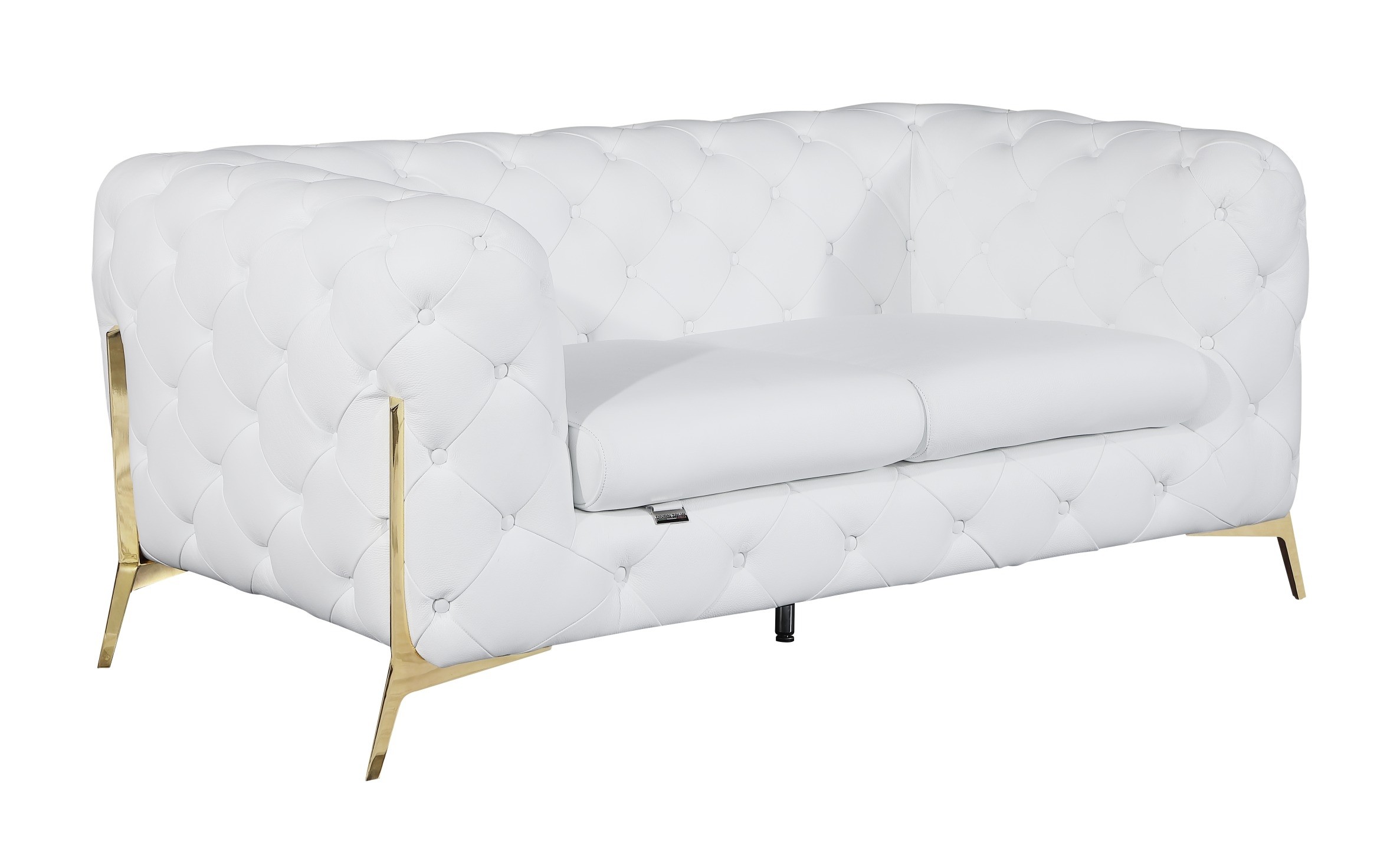 GUF 970 Sofa with Loveseat - White, Genuine Italian Leather