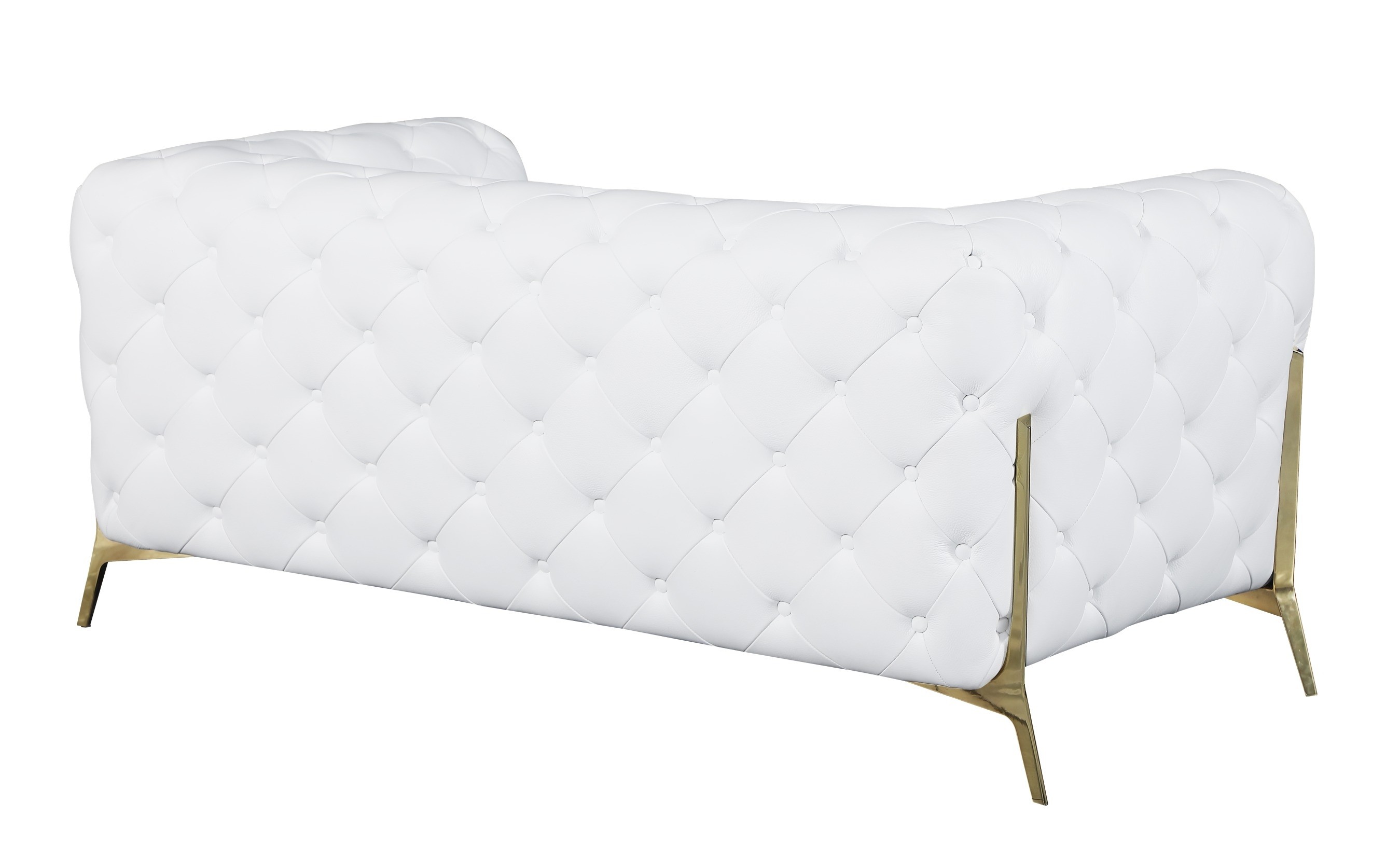 GUF 970 Sofa with Loveseat - White, Genuine Italian Leather