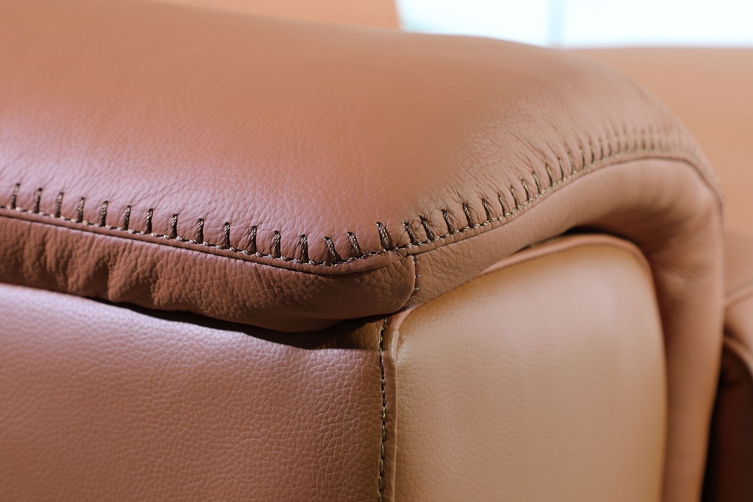 GUF 9762 3 Power Reclining 8pc Sectional with 2 Consoles - Camel, Genuine Italian Leather