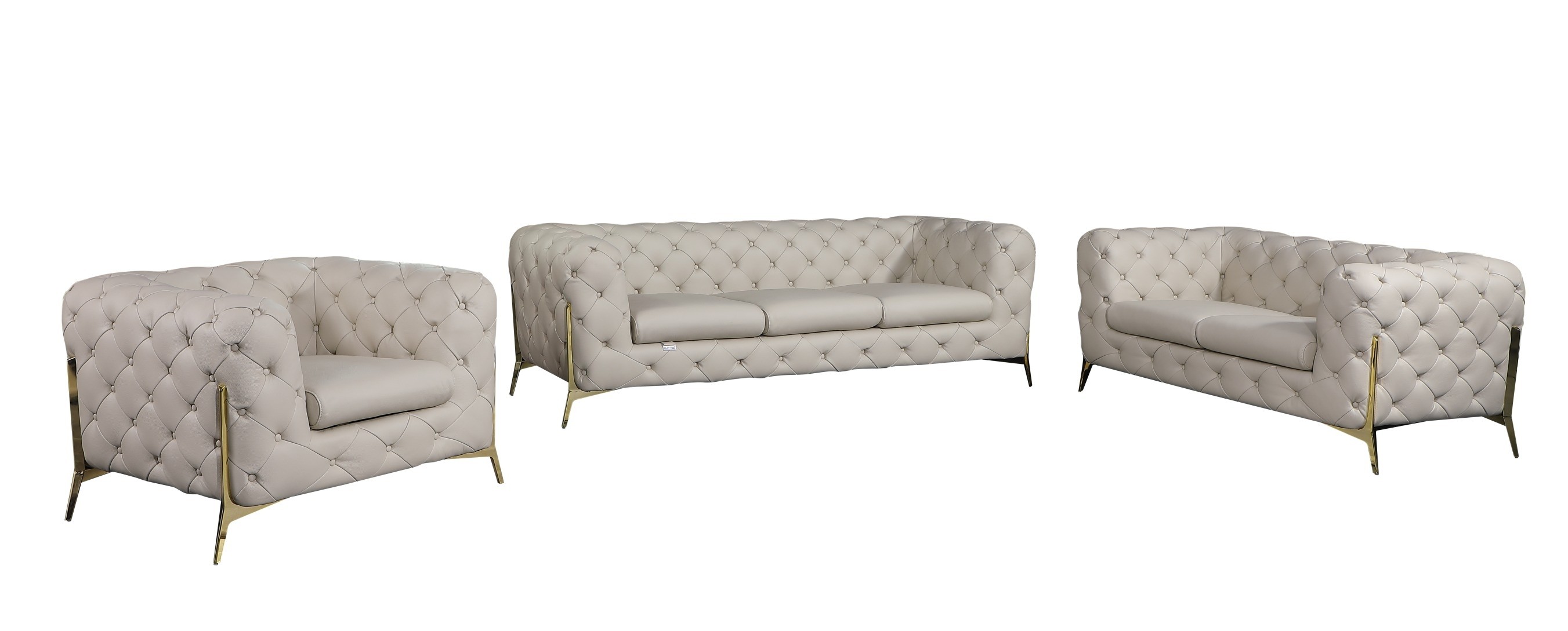 GUF 970 Sofa Set - Beige, Genuine Italian Leather