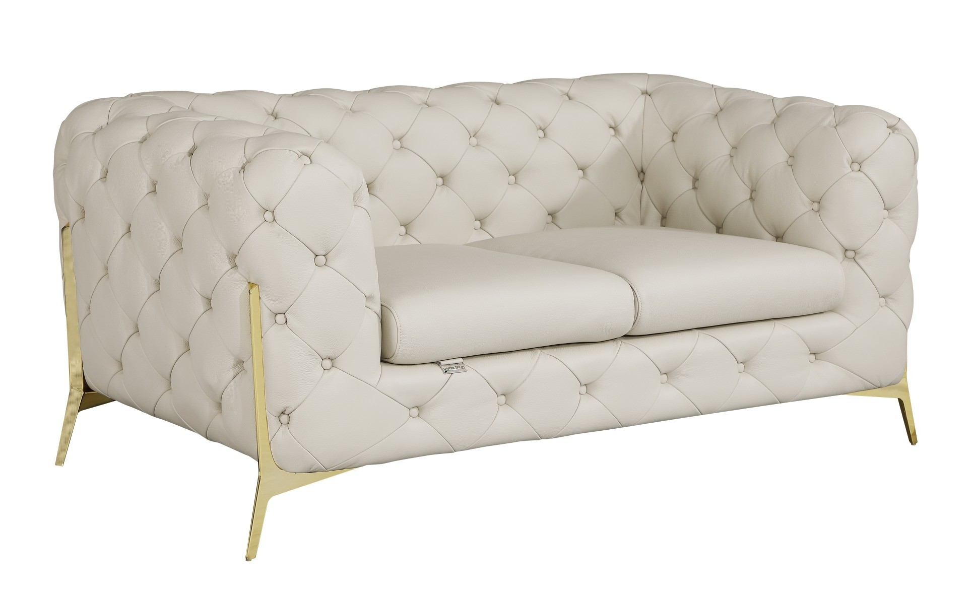 GUF 970 Sofa with Loveseat - Beige, Genuine Italian Leather
