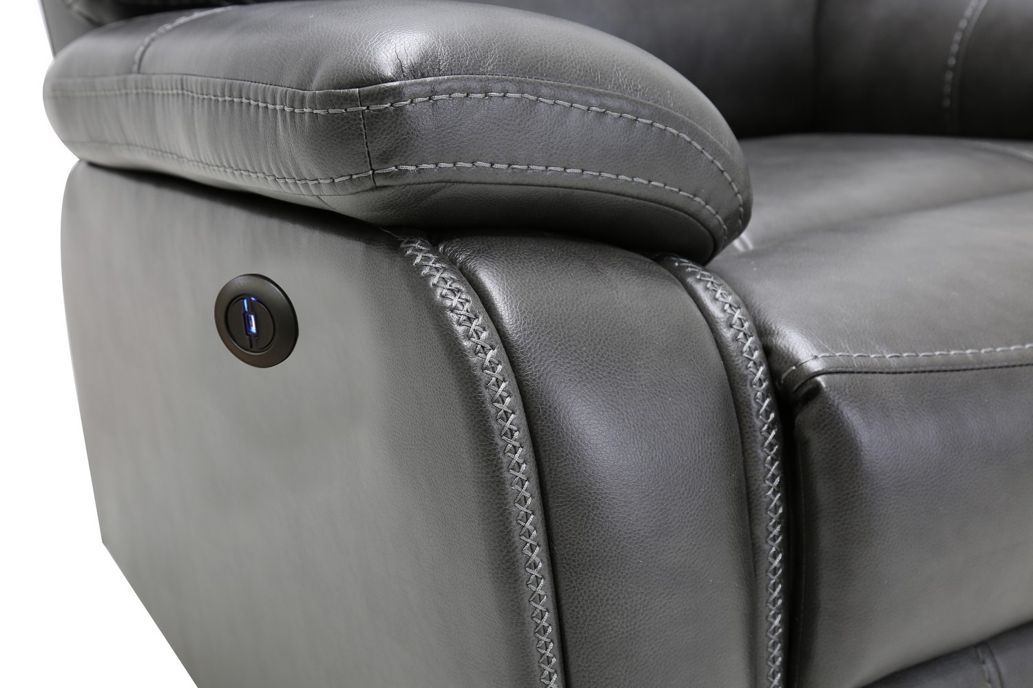 GUF - 7993 Power Reclining Chair in Gray, Leather Air