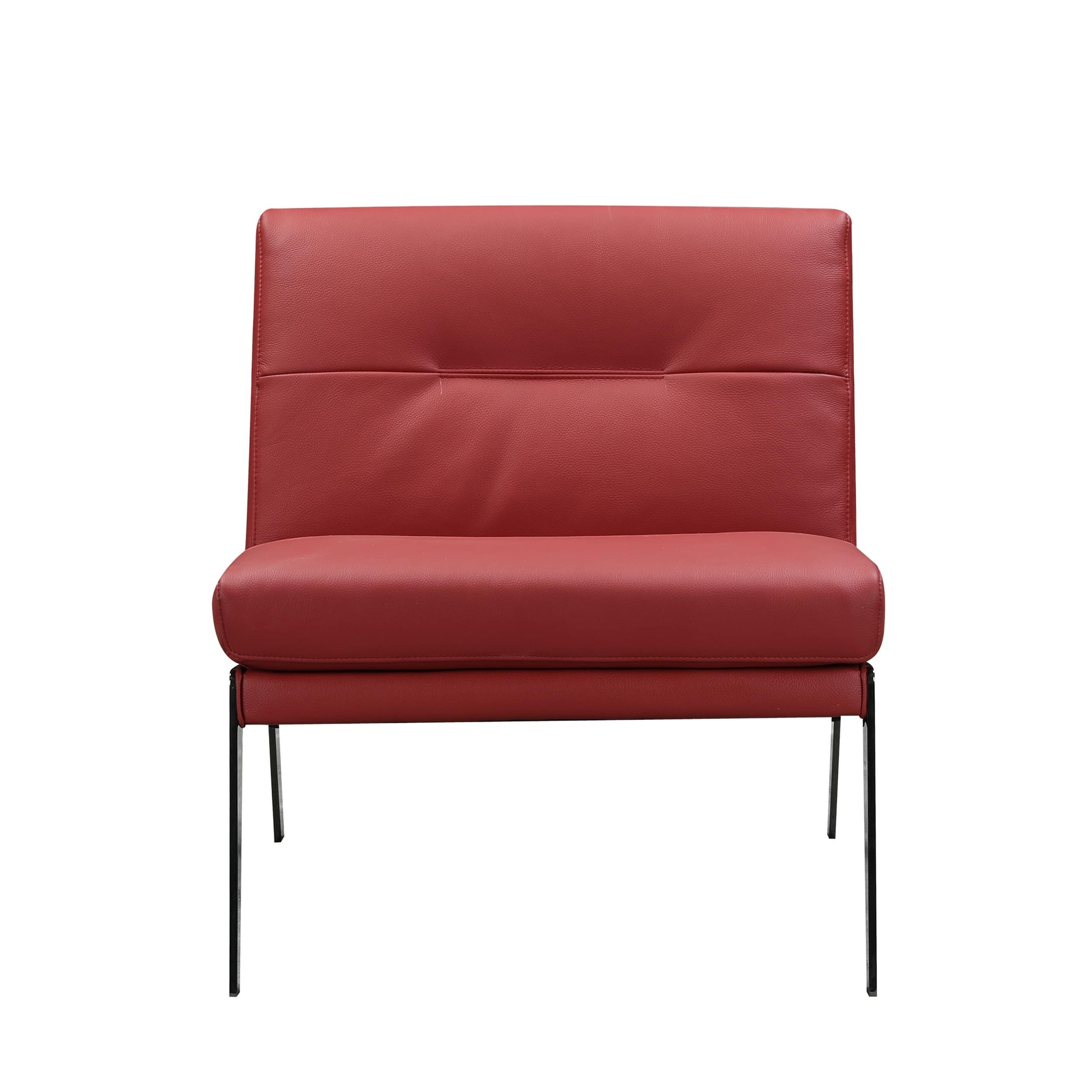 GUF - C81 Accent Chair in Red, Genuine Leather