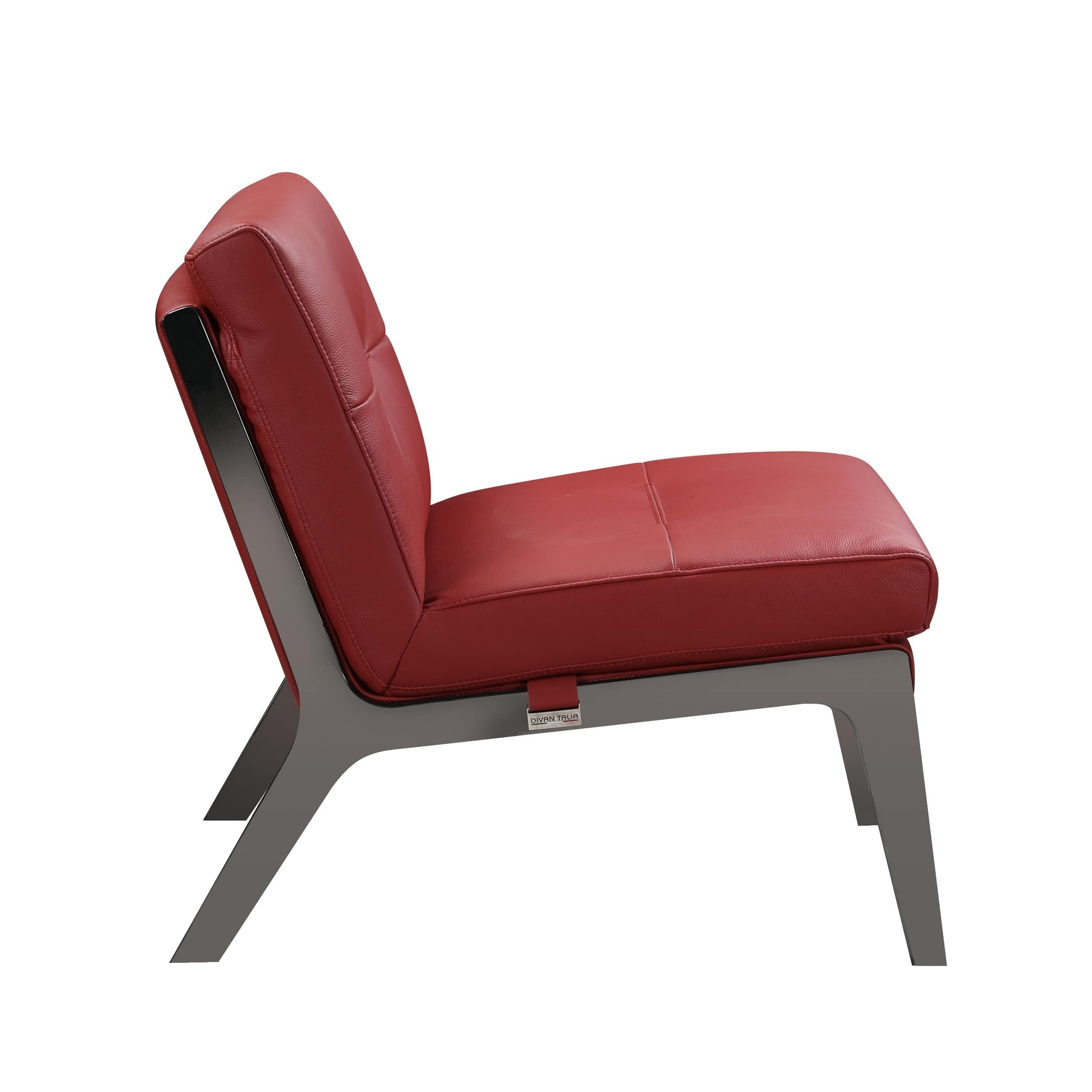 GUF - C81 Accent Chair in Red, Genuine Leather