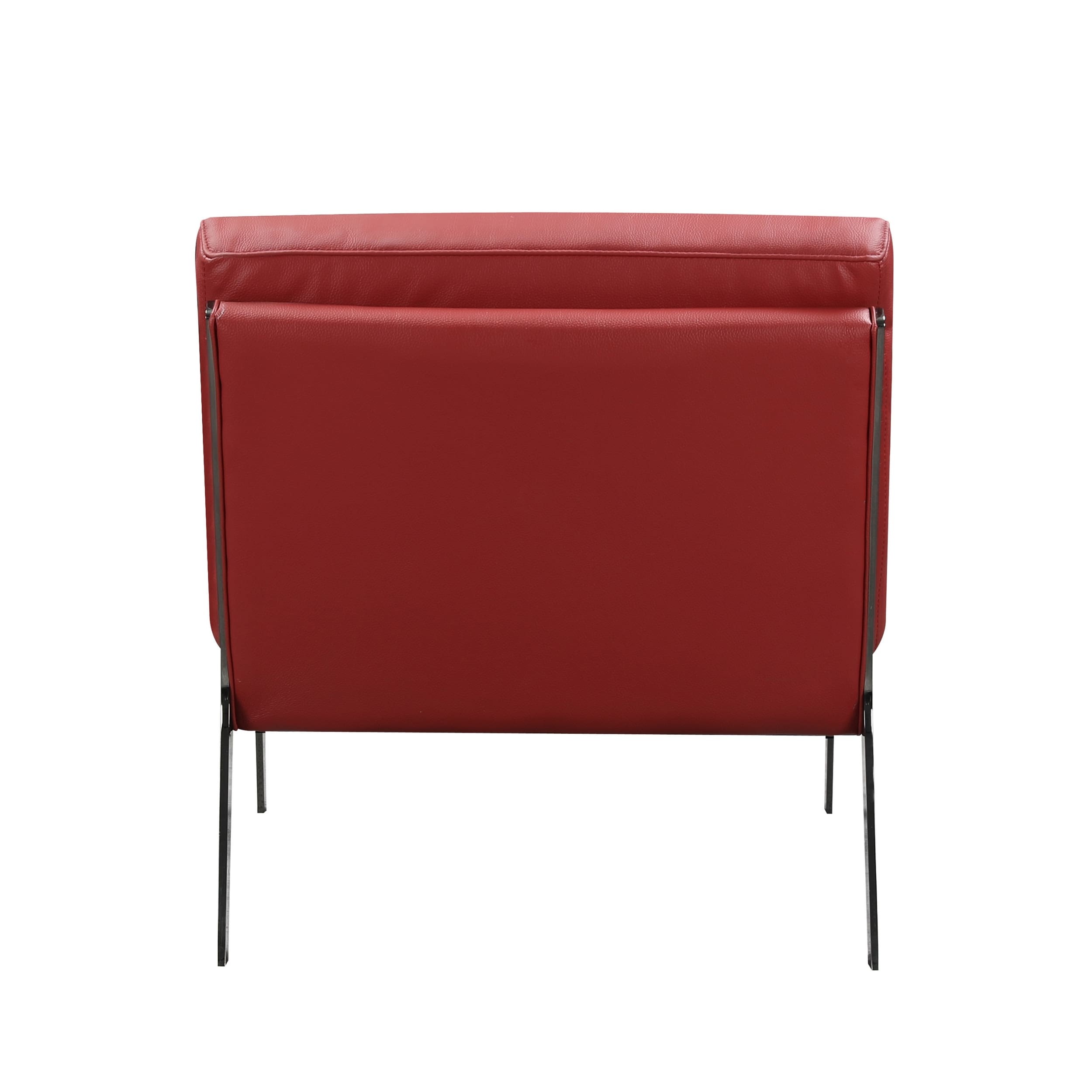 GUF - C81 Accent Chair in Red, Genuine Leather