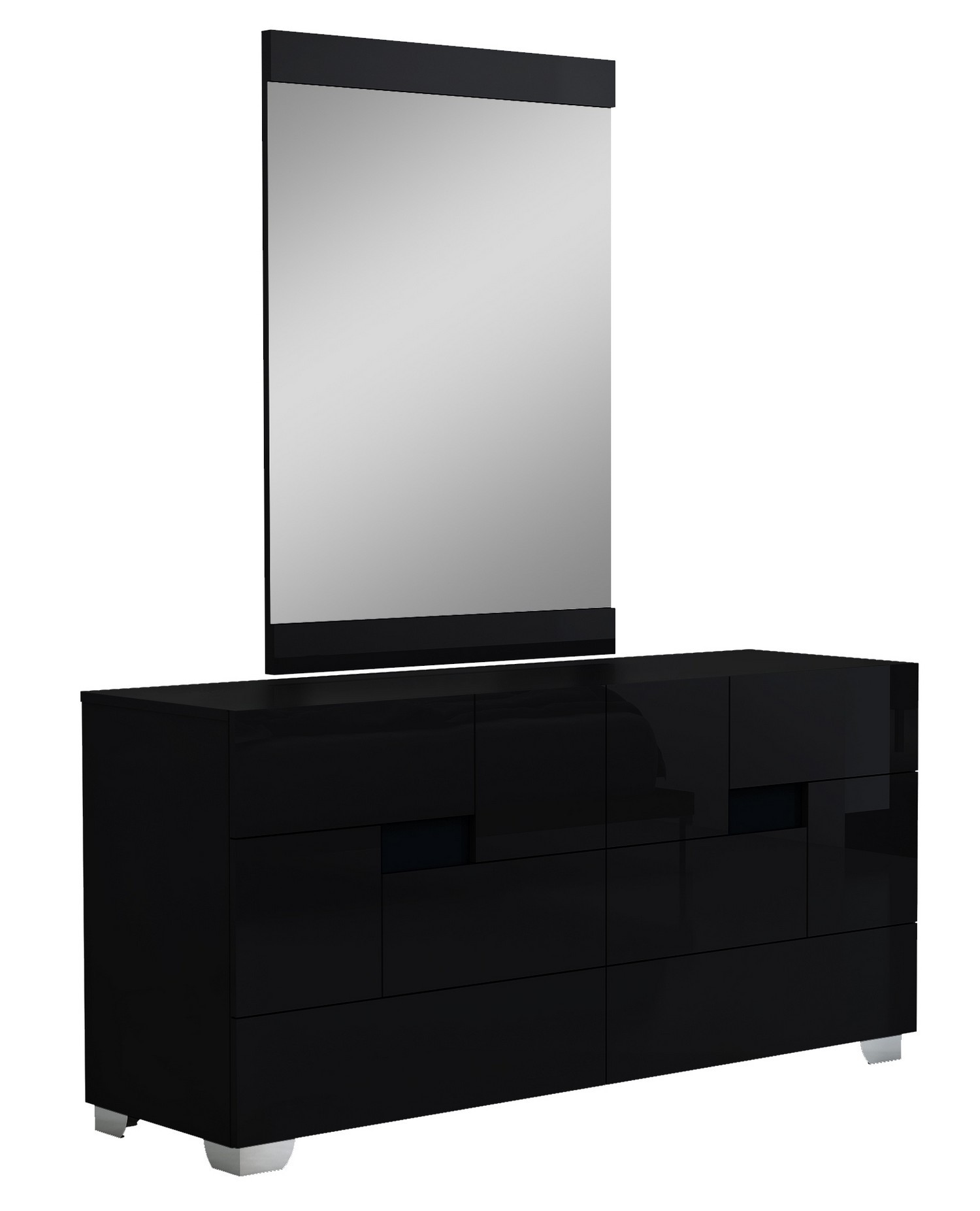 GUF Aria Queen Size Bedroom Set - Black, 4 Pieces