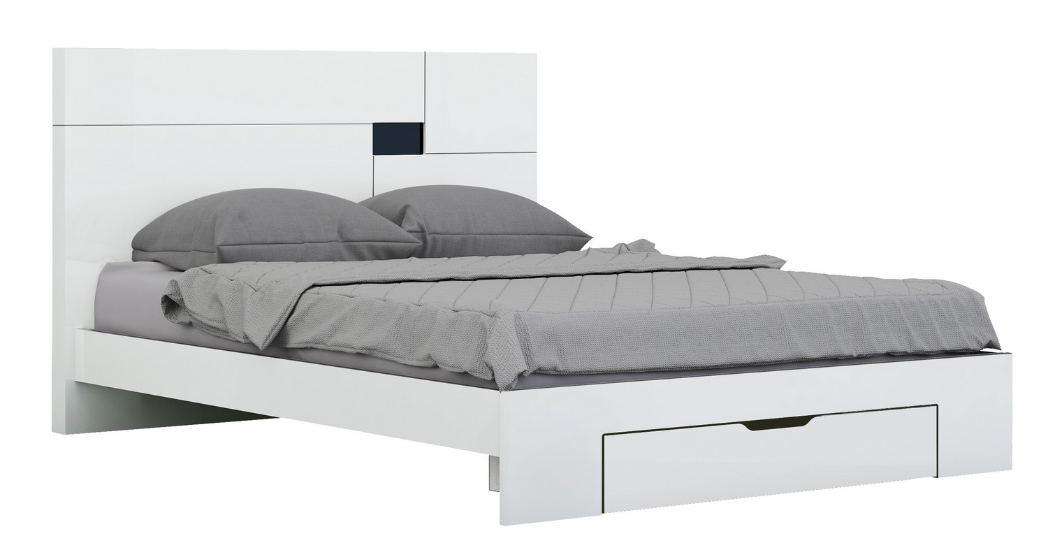 GUF Aria Queen Size Bedroom Set - White, 4 Pieces